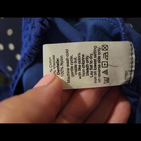 J Crew Small Blue lace overlay on long sleeve tee shirt - Picture 5 of 5